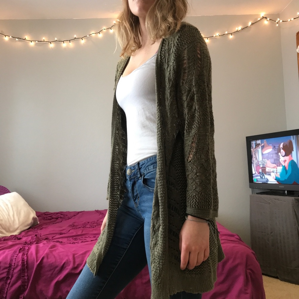 Green cardigan